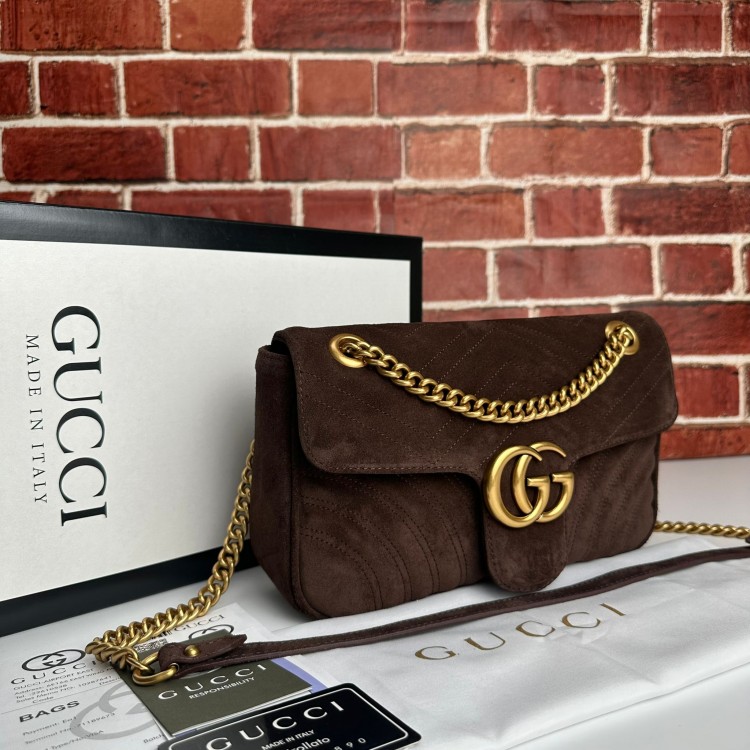 GUCCİ MARMONT SÜET ACI KAHVE